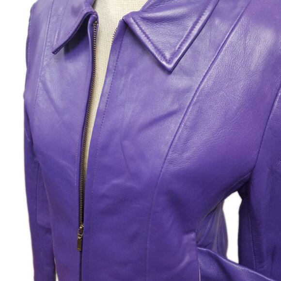 Women’s Cute Basic Nappa Leather Short Jacket 4 Color Available - Picture 12 of 12